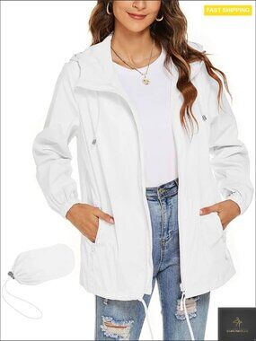 Lightweight Waterproof Rain Jacket Hooded Windbreaker Breathable Outdoor Active